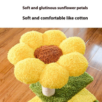 Structure d'escalade pour chat en bois de tournesol, moderne, minimaliste, personnalisable, durable et écologique, avec maisonnette pour chat