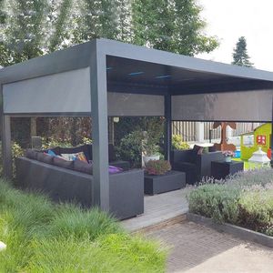 Pérgola Motorizada Resistente a la Intemperie, Gazebo de Aluminio para Patio con Sensor de Lluvia, Cierre Automático de Persianas, Control Remoto, Techo para Exteriores - Product Image 3