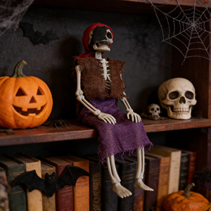 Unique <strong>Pirate</strong> Hanging Skeleton Halloween Decor <strong>Eye</strong> <strong>Patch</strong> Red Hood Burlap Cloth Scary Prop for Haunted House Yard Bulk Order OEM - Product Image 1