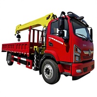 Grue montée sur camion, grue hydraulique à bras droit de 10 tonnes, Dongfeng 4x2, camion grue de levage de marchandises