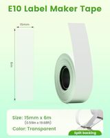 Cinta para Impresora de Etiquetas Térmicas de 15 mm x 6 m, Etiquetas Rectangulares Autoadhesivas para Embalaje Logístico, Papel Sensible al Calor