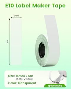 Ruban pour étiqueteuse thermique 15 mm x 6 m, étiquettes rectangulaires autocollantes pour emballage logistique, papier thermosensible - Product Image 2