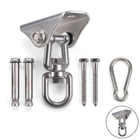 Supports de balançoire robustes en acier inoxydable, lot de 2, avec pivotement à 360 degrés pour balançoires de véranda et sacs de boxe - Finition brute