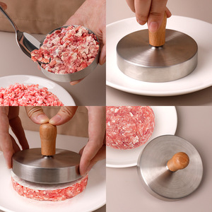 Accesorios Premium para Plancha de <span class=keywords><strong>Hamburguesas</strong></span>, Prensa Manual para Carne, Molde Antiadherente de Acero Inoxidable para Prensar <span class=keywords><strong>Hamburguesas</strong></span>, para Cocinar en la Cocina - Product Image 5