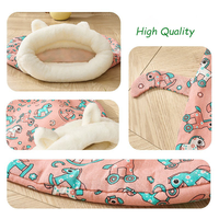 Lit-cave pour animaux de compagnie en forme de rectangle, détachable, lavable, doux, nid douillet pour chats et petits chiens, maison confortable pour l'intérieur
