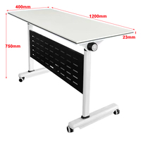 Table de bureau pliante en promotion, bureau mobile de formation, table de conférence portable combinée, bureau d'étude et de formation avec roulettes et tiroir