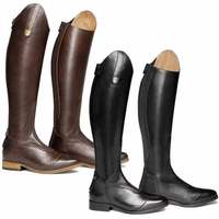 Bottes d'équitation en cuir de haute qualité pour femmes, talon plat, style classique, chaussures pour femmes
