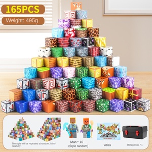 Nguồn nhà máy 300 củ<span class=keywords><strong>a</strong></span> tôi từ thế giới vuông tự làm khối xây dựng từ tính giáo dục trẻ em lắp ráp khối xây dựng đồ chơi - Product Image 5