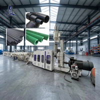 Machine d'extrusion à vis simple pour la fabrication de tuyaux ondulés en PVC, HDPE, PPR, à paroi simple ou double, avec moteur, pompe et boîte de vitesses