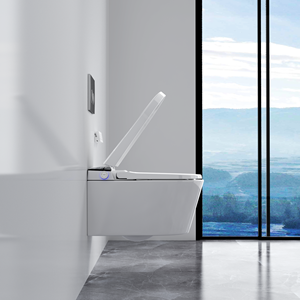Nouvel arrivage de toilettes intelligentes suspendues au mur Wc intelligent en céramique pour salle de bains Wc avec jet d'eau P-trap Water Closet - Product Image 4