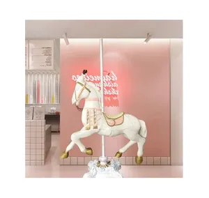 Figurine d'animal pivotante avec colonne, sculpture en résine, licorne, figurine de licorne - Product Image 1