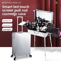 2025 nouveau 24 pouces en aluminium en alliage de magnésium Trolley Case lumière Bluetooth étanche étui cosmétique pour coiffure maquilleur