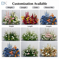 Composition florale artificielle verte, blanche et rose pour allée, base de 80 cm, hauteur de 60 à 90 cm, pour décoration d'événements de mariage