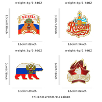 Ensemble de broches émaillées assorties de style russe : ours, drapeau national, Kremlin, épingles de revers, badges souvenirs culturels pour vêtements