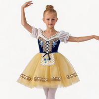 Tutu de ballet romantique Giselle personnalisé, robe professionnelle en dentelle florale avec jupe en tulle en forme de cloche pour la performance et la compétition
