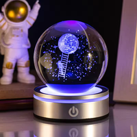 Sphère Planète du Système Solaire en Verre pour la Vente en Gros, Boule de Cristal Galaxie Gravée au Laser 3D avec Lumière LED et Lampe de Nuit