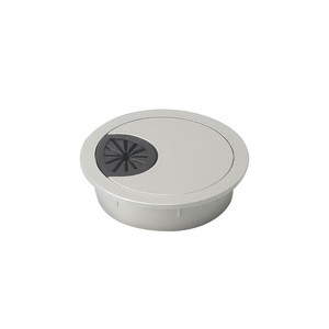 <b>Round</b> Cable Management <b>Box</b> 50mm Sand Silver Minimalist Office Organizer Portable Standing Type Injection Molding PP - Product Image 1