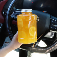 Bouteilles d'emballage de boissons en plastique PET transparent personnalisables de grande capacité 1000 ml, qualité alimentaire, avec couvercles, directement de l'usine OEM