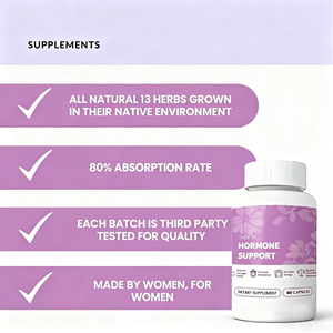 Complément alimentaire pour le soutien hormonal des femmes de plus de 30 ans - Équilibre l'œstrogène, améliore le métabolisme, stimule l'énergie, 60 capsules, complément alimentaire - Product Image 6