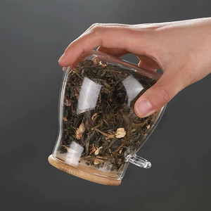 Usine Cuisine Conteneur De Stockage Pot En Verre Épices et En Bois <span class=keywords><strong>Bambou</strong></span> Couvercle Boîte De Stockage Des Aliments et Cuillère Remise Cuisine Essentiels - Product Image 3