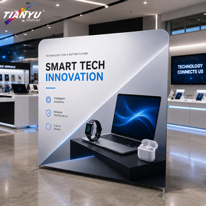 Expositor de Tubo <span class=keywords><strong>EZ</strong></span> TIANYU de 8 pies, con Gráficos Impresos por Transferencia de Calor, Marco de Aluminio, Colores Vivos, Gráficos Personalizados - Product Image 1