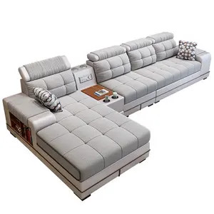 Forma di l divano componibile di Lusso USB di ricarica audio <span class=keywords><strong>bianco</strong></span> <span class=keywords><strong>soggiorno</strong></span> divani Mobili set <span class=keywords><strong>moderno</strong></span> in stile Americano lounge divano - Product Image 6