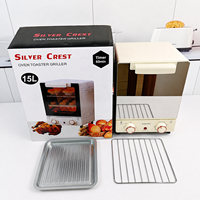 Four à toaster multifonction à chauffage rapide, mini-four électrique 15L pour la cuisson de pizzas, en acier inoxydable, économe en énergie, pour le maintien au chaud des toasts