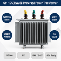 Wanbo-421 Wanbo S11 1250kVA 3 Faz Yağlı Tip Güç Trafosu 10kV 0.4kV Dağıtım İçin
