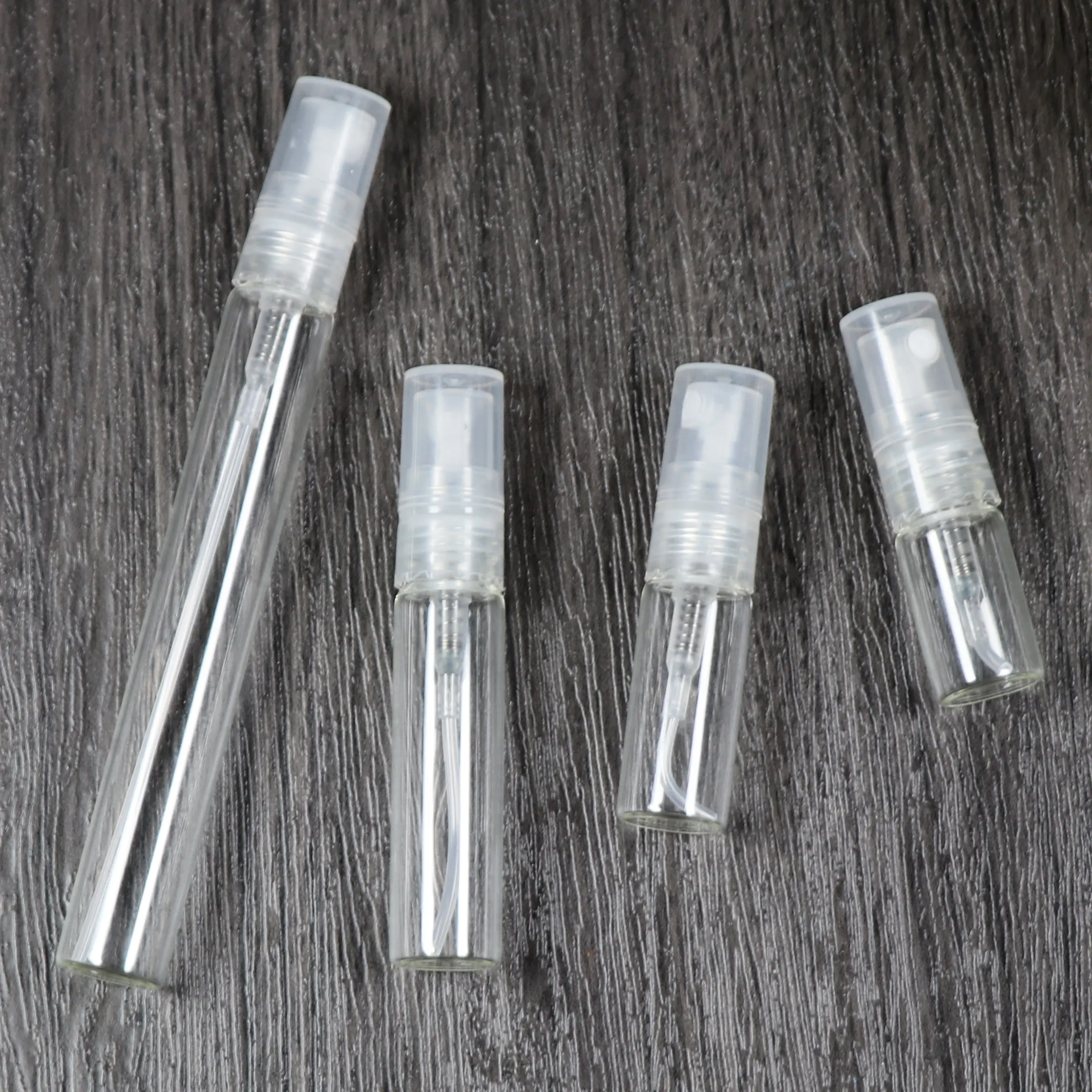 ガラスボトル1ml 1.7ml 3ml香水バイアル2mlサンプルプラスチックスプレーポンプミニテスターボトル