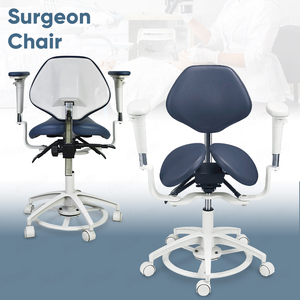 Silla de Doctor con Asiento de Silla de Montar, Altura Ajustable, Soporte Lumbar, Esponja de Alta Densidad - Product Image 1