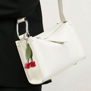 Fashion Tulip <b>Bag</b> Decoration PU Leather Leaf Flower Key Chain Fashion Cute <b>Charm</b> Creative <b>Bag</b> Pendant for Friends Lovers - Product Image 3