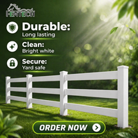Clôture pour chevaux Fentech à trois rails, clôture de cour pour enclos agricoles, montage facile, faibles frais d'entretien, clôture en PVC VINYL