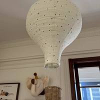 Ballon en tissu mignon, décoration de ballon à air chaud en tissu, lampe suspendue en coton faite à la main pour chambre d'enfant, étoiles et lunes