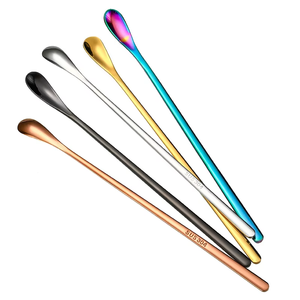 Cuchara Larga para Cócteles de Acero Inoxidable 304 de Alta Calidad, Color Cobre Dorado, para Kits de Barman - Product Image 1