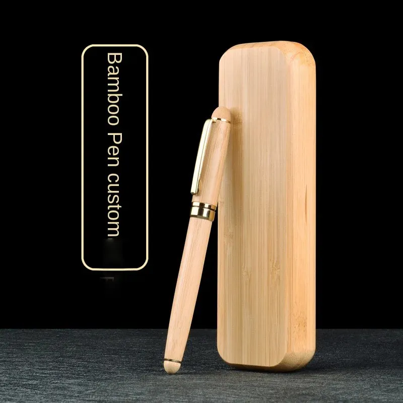 LIUSHUN Stationery Fashion Design Custom Logo Ball Pens Ballpoint Fashion Writing Boligrafos Stylus Personalized Bamboo Pen
