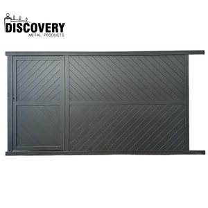 Porte battante en métal de découverte Cadre en alliage d'aluminium enduit de poudre imperméable écologique Clôture extérieure moderne inspirée de la <span class=keywords><strong>nature</strong></span> - Product Image 3