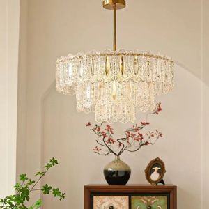 Lustre en verre de style français pour salon, style post-moderne américain, simple, luxe léger, salle à manger, chambre à coucher, luminaire de <span class=keywords><strong>plafond</strong></span> en cristal - Product Image 2