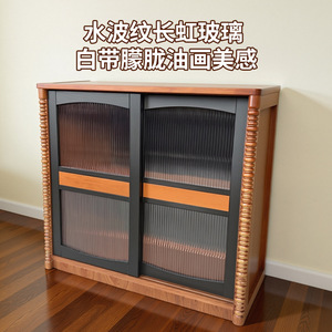 Carl Tall Cabinet Wooden <b>Storage</b> Unit With <b>Drawers</b> And Shelves <b>For</b> Living Room Multifunctional Display Cabinet - Product Image 3