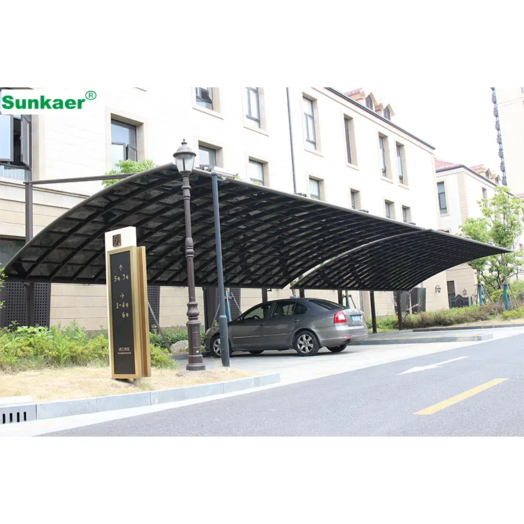 Goods in stock garage car awning tent canopy sun shelter carport poly caboanate fully covered 2 Posts Carports