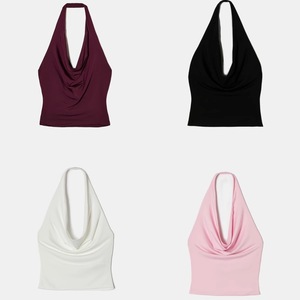 Nouvelle collection été 2026 – Débardeur décontracté pour <span class=keywords><strong>femme</strong></span>, style européen et américain, couleur unie, sexy, à <span class=keywords><strong>manches</strong></span> <span class=keywords><strong>courtes</strong></span> – En stock, vente en gros - Product Image 1
