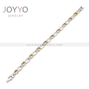 Pulsera de Moda al por Mayor, Joyería de Tendencia, Pulsera Popular de Acero Inoxidable 316L, Pulsera Dorada con Forma de Corazón Hueco - Product Image 5