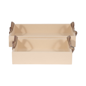 Vassoio Decorativo con Manici Forgiati in Similpelle, Vassoio Rettangolare per Servire, per Tavolino da Caffè, Arredamento Casa - Product Image 3