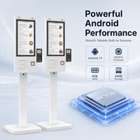 Kios POS 21,5 Inci, Layar Sentuh Android 14, Terminal Layanan Mandiri, Dilengkapi Pemindai QR dan Printer Thermal 80mm untuk Retail