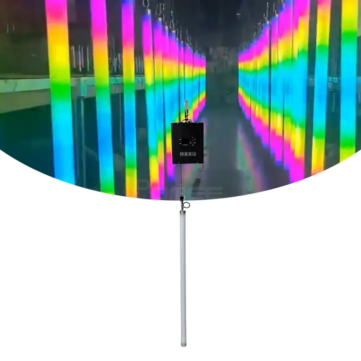 Lampu kinetik LED Full Color 3in1 dinamis, dengan 1 buah tabung efek pengejar apung untuk acara musik menunjukkan pencahayaan matriks panggung