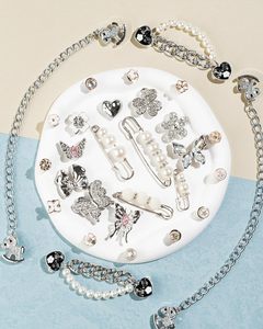 Kit de dijes para bolsos y broches DIY para mujer, con perlas y diamantes de imitación, incluye broches de seguridad - Product Image 5