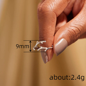 T0686 Anello a forma di pianta in argento, stile bohémien, gioiello unisex alla moda, regalo per lei e per lui - Product Image 4