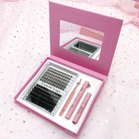 Fournisseur en gros de bouquets de cils à marque privée, kit de bouquets de cils personnalisés avec pointes, vente en gros