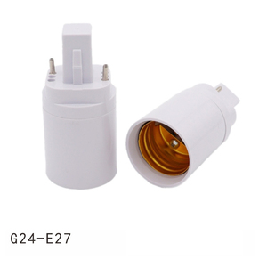Convertisseur de support de lampe 2 broches <span class=keywords><strong>G24</strong></span> à <span class=keywords><strong>E27</strong></span> <span class=keywords><strong>Adaptateur</strong></span> de douille d'ampoule à ampoule halogène LED Convertisseur de douille <span class=keywords><strong>G24</strong></span> blanche - Product Image 2