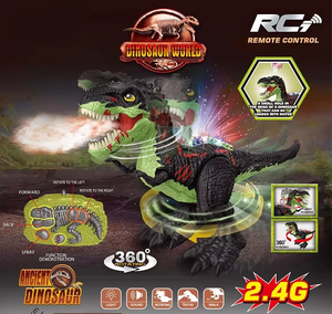 Simulation de lumière et de musique, télécommande 2,4 G, rotation à 360 degrés, dinosaure Tyrannosaurus Rex télécommandé, pulvérisation, jouets pour enfants - Product Image 2