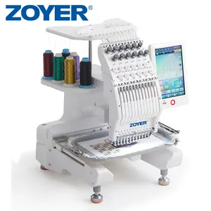 ZOYER T-Shirt Cap Embroidery Machine High-Speed 9-Needle Computer ZY-EM0901M Single Head Manual Operation Used New 1-Year